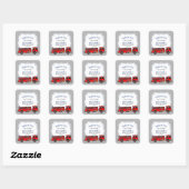 Fire Truck baby shower of verjaardagsfeestgunst Vierkante Sticker (Vel)
