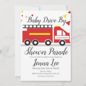Fire Truck Baby shower Parade Kaart (Voorkant)