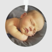 Fire Truck Baby's 1e Kerstmis Foto Keepsake Ornament (achterkant)