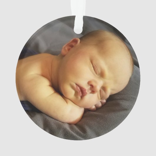 Fire Truck Baby's 1e Kerstmis Foto Keepsake Ornament (achterkant)