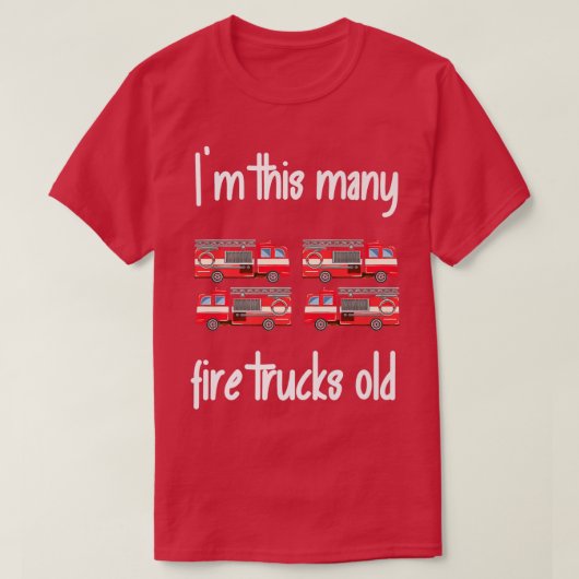 Fire Truck Birthday 4 Years Old 4th Birthday Firef T-shirt (Design voorkant)