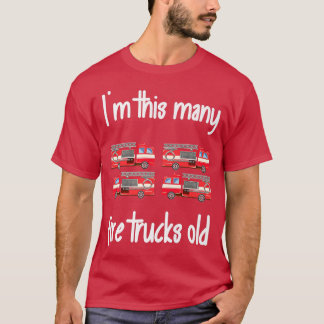 Fire Truck Birthday 4 Years Old 4th Birthday Firef T-shirt
