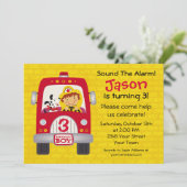 Fire Truck Birthday Boy Kaart (Staand voorkant)