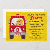 Fire Truck Birthday Boy Kaart (Voorkant / Achterkant)