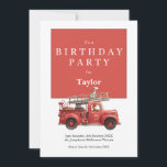 Fire Truck Birthday Invitation | Kids Party Card Kaart<br><div class="desc">Sound the alarm... . it’s party time! This Fire Truck Birthday Invitation features a classic red fire engine with playful details, perfect for a little one who loves firefighters. A bold red header and clean layout make it easy to personalize with your party details. Ideal for a boy’s birthday or...</div>