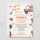 Fire Truck Birthday Invitation - Sound the Alarm Kaart (Voorkant)