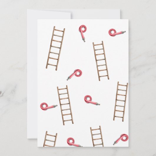 Fire Truck Birthday Invitation Sound the Alarm Kaart (Achterkant)