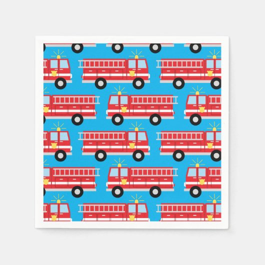 Fire Truck Birthday Party Napkins Servet (Voorkant)