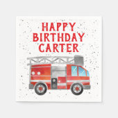 Fire Truck Birthday Party Napkins Servet (Voorkant)
