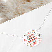 Fire Truck Birthday Party  Ronde Sticker