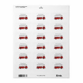 Fire Truck bookplate bibliotheek boek label (Full Sheet)