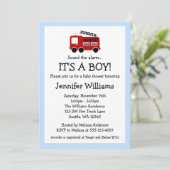 Fire Truck Boy Baby Shower-uitvindingen Kaart (Staand voorkant)