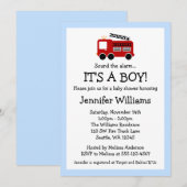 Fire Truck Boy Baby Shower-uitvindingen Kaart (Voorkant / Achterkant)