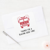 Fire Truck | Brandweerauto's Verjaardagse Bedankt Vierkante Sticker (Envelop)