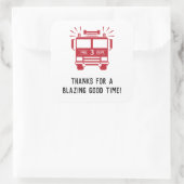 Fire Truck | Brandweerauto's Verjaardagse Bedankt Vierkante Sticker (Tas)