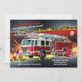 Fire Truck Brandweerman Party Uitnodiging (Voorkant)