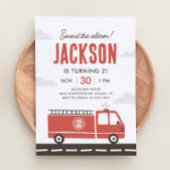 Fire Truck Brandweerman Uitnodiging Verjaardag