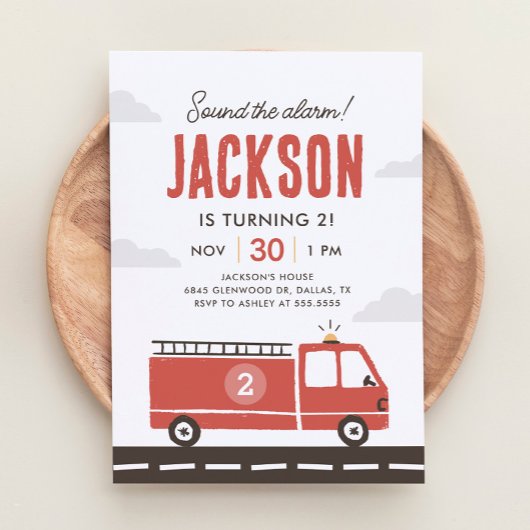 Fire Truck Brandweerman Uitnodiging Verjaardag