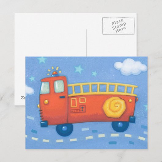 Fire Truck Briefkaart (Voorkant / Achterkant)