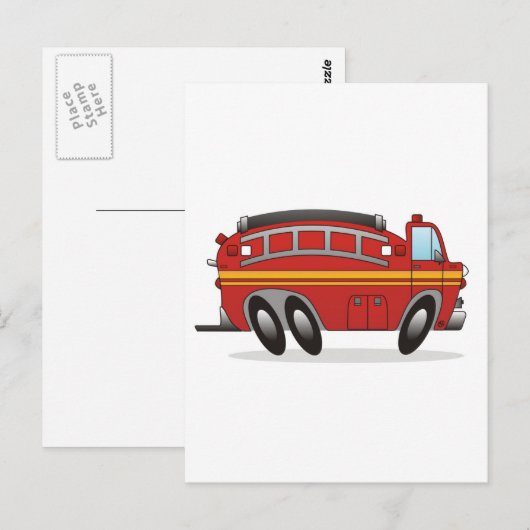 Fire Truck Briefkaart (Voorkant / Achterkant)