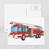 Fire Truck Briefkaart (Voorkant / Achterkant)