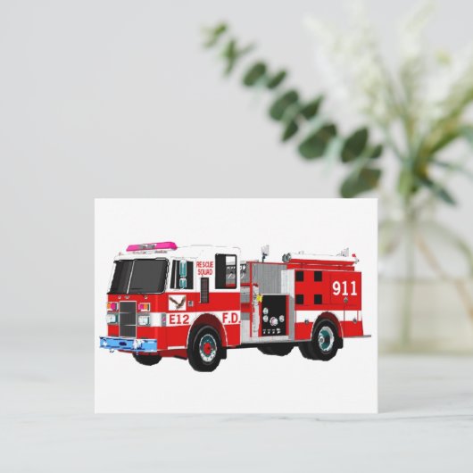 FIRE TRUCK BRIEFKAART (Staand voorkant)