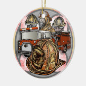 Fire Truck Cross brandweerman ornament (Links)