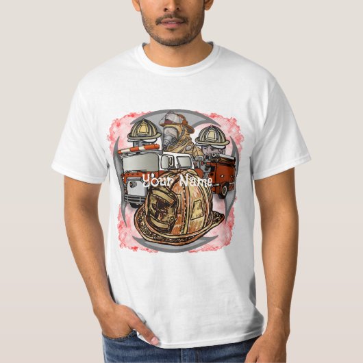 Fire Truck Cross Brandweerman T-shirt (Voorkant)