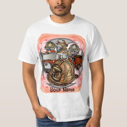 Fire Truck Cross Brandweerman T-shirt (Voorkant)