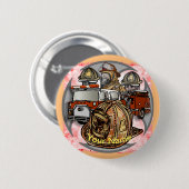 Fire Truck Cross Helmpin Ronde Button 5,7 Cm (Voorkant /achterkant)