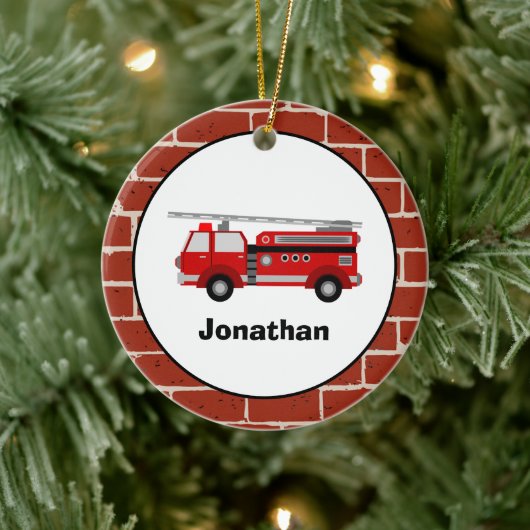 Fire Truck Custom Ceramic Ornaming Keramisch Ornament (Boom)