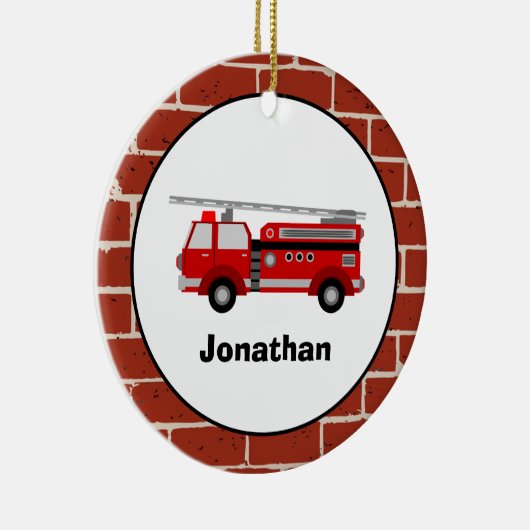 Fire Truck Custom Ceramic Ornaming Keramisch Ornament (Rechts)