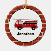 Fire Truck Custom Ceramic Ornaming Keramisch Ornament (Voorkant)