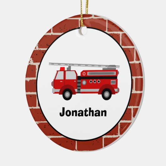 Fire Truck Custom Ceramic Ornaming Keramisch Ornament (Links)