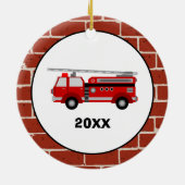 Fire Truck Custom Ceramic Ornaming Keramisch Ornament (Achterkant)