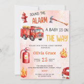 Fire Truck Fire Engine Baby shower Party Kaart (Voorkant)