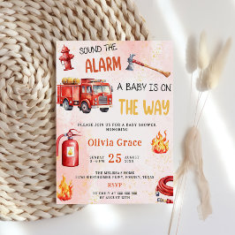 Fire Truck Fire Engine Baby shower Party Kaart