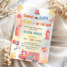 Fire Truck Fire Engine Baby shower Party Kaart
