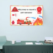 Fire Truck Fire Engine Verjaardagsfeestje Welkom Spandoek (Beurs)