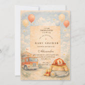 Fire Truck Firefighter Baby Shower Kaart (Voorkant)