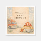 Fire Truck Firefighter Baby Shower Servet (Voorkant)