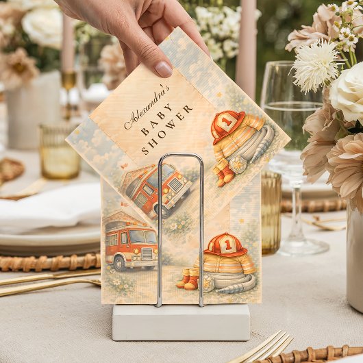 Fire Truck Firefighter Baby Shower Servet