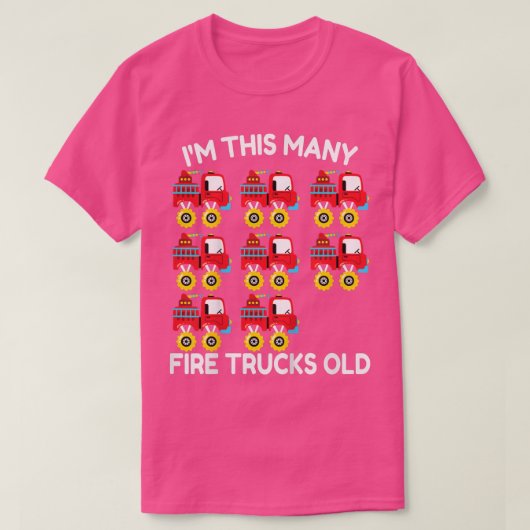 Fire Truck Firefighter Monster Truck 8th Birt T-shirt (Design voorkant)
