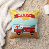 Fire Truck Firefighter Persoonlijke naam Kinder Ro Kussen (Deken)