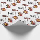 Fire Truck Happy Birthday Cadeaupapier (Hoek)