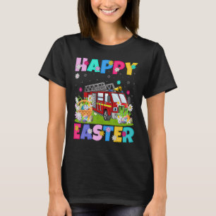 Fire Truck Happy Paast Bunny Fire Easter S T-shirt