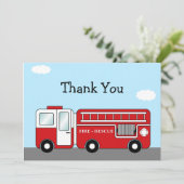 Fire Truck Hartelijk dank Bedankkaart (Staand voorkant)
