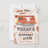 Fire Truck Hartelijk dank | Branddag Bedankkaart (Voorkant)