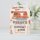 Fire Truck Hartelijk dank | Branddag Bedankkaart (Staand voorkant)