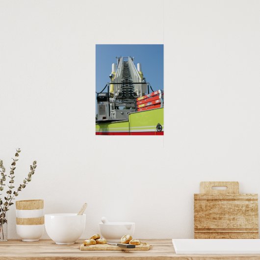 Fire Truck Ladder Poster (Keuken)